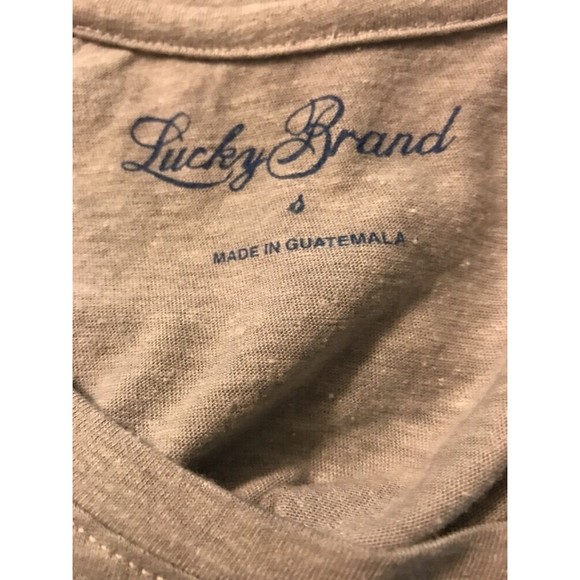 Lucky Brand T-Shirt Gray Blue Sleeves Trendy T-Shirt Size Small NWT - Picture 7 of 8